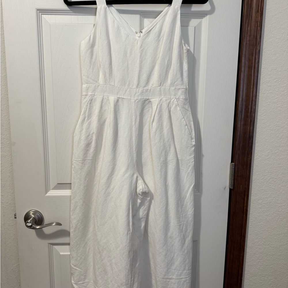 LOFT White Sleeveless Jumpsuit